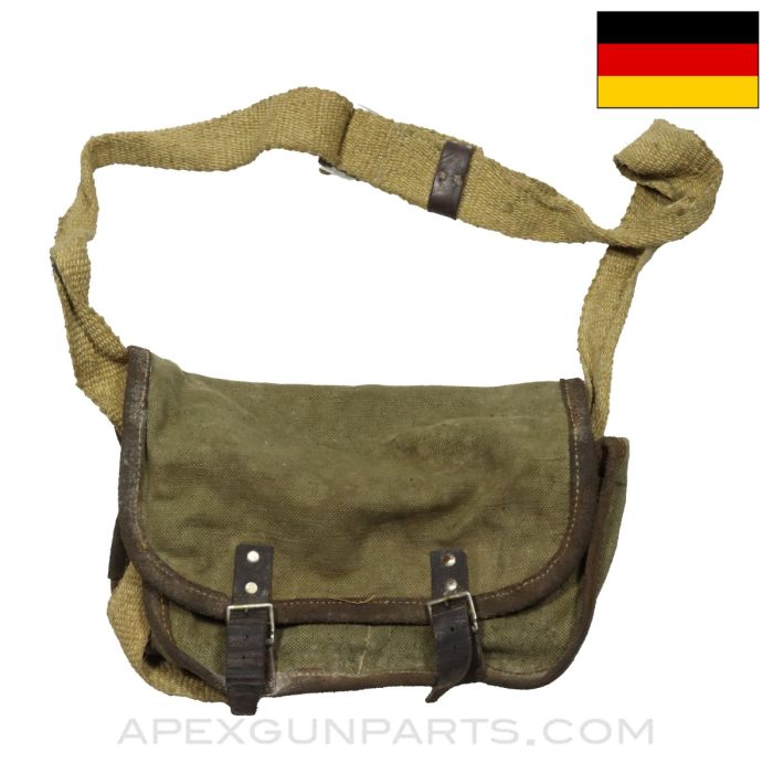 MG-34 / MG-42 / M53 Gurttrommel Belt Drum Bag, 2 Cell, Canvas & Leather *Good*