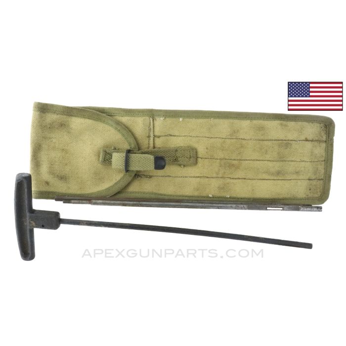 M1 Cleaning Rod Case w/ 3 Piece Cleaning Rod, Canvas *Good*
