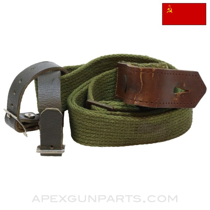 Russian M38 / M44 Mosin Nagant Carbine Sling, Canvas, Green *Fair*