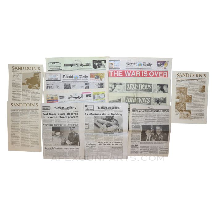 Gulf War Era Foreign News Paper and Stars and Stripes Memorabilia Collection *Very Good* 