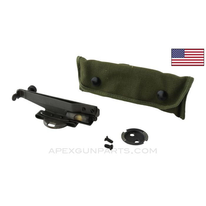 USGI M15 Grenade Launcher Sight Set w/ Green Canvas Pouch, For Springfield M1903, M1903A3, M1 Carbine, M1 Garand, M14 Rifles *NIW*