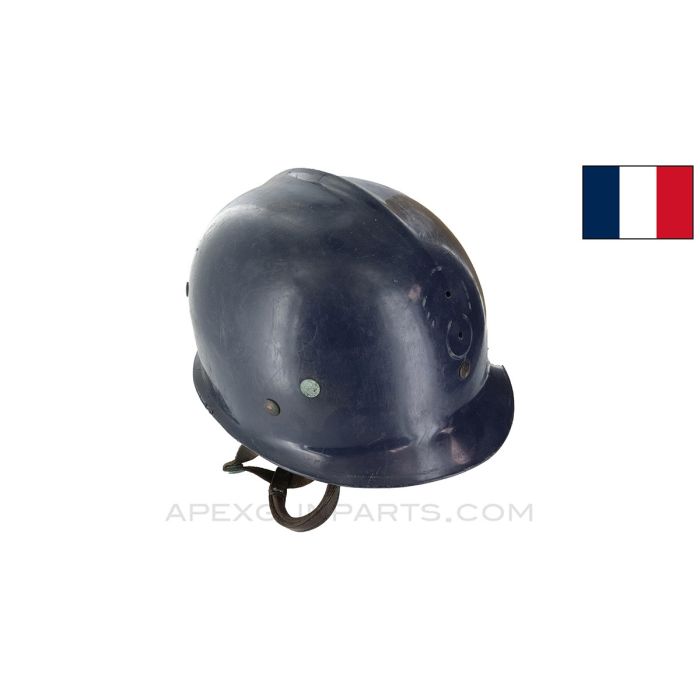 French Gendarmerie Riot Helmet, Complete, Blue Plastic *Good*  