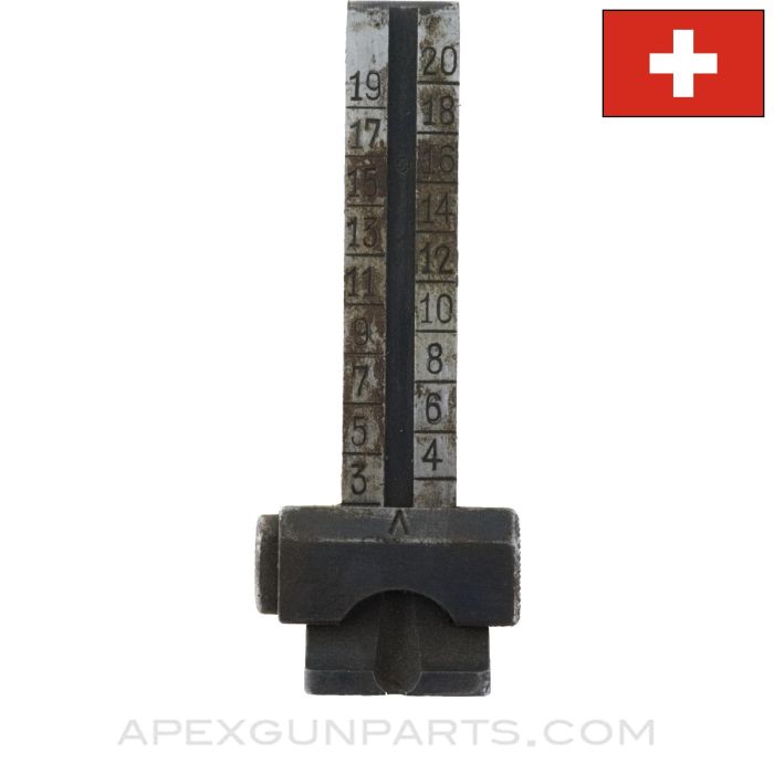 Swiss Schmidt-Rubin 1896/1911 / 1911 Rear Sight Leaf Assembly, *Good*