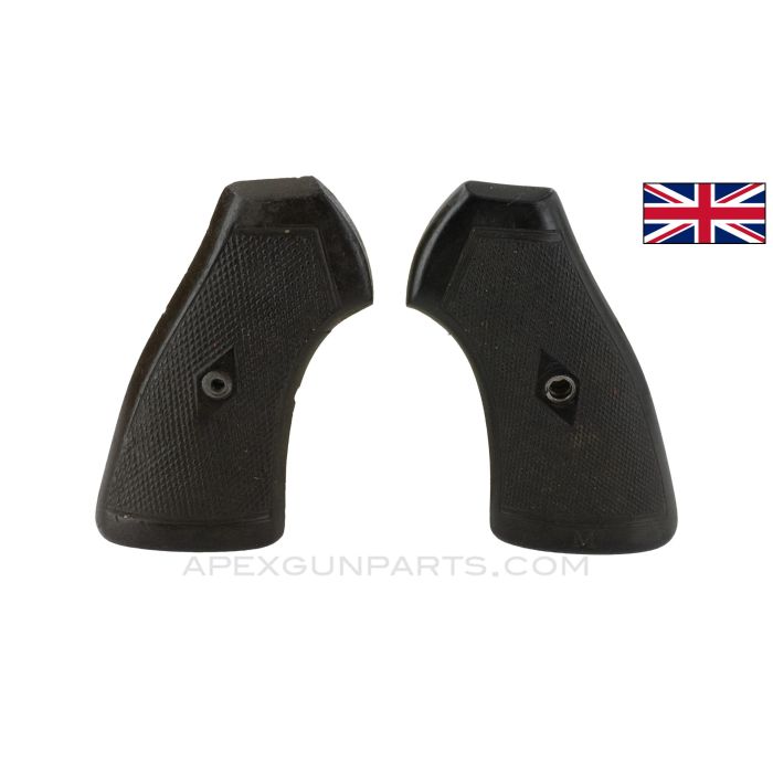 Webley MKVI Grip Set, Size Medium, Black Plastic, .455, *Good*