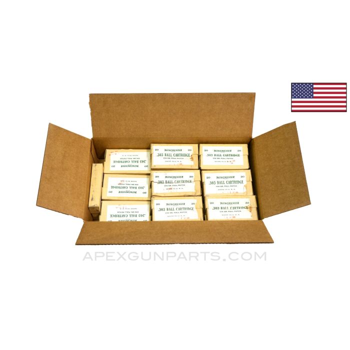 .303 (Rifle) - 500RD Box, Winchester 174 gr "Green Box", Ball Ammunition, *Very Good* Condition 