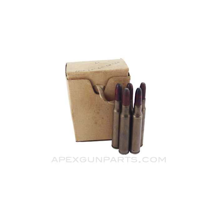 .30-06 (Rifle) - 15RD Box of Surplus Wood Tip Blanks, Brass Case, In *Good* Condition 