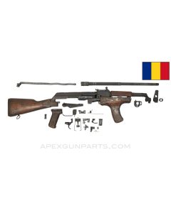 Romanian M63 AKM Fixed Stock Parts Kit, w/ Wood Foregrip & Original 16.25" Barrel, 6 Matching Parts, 7.62x39 *Good* 