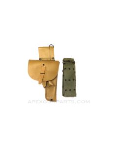 SPECIAL! French Auto Pistol Holster with FREE Greek M1956 Pistol Belt Bundle, *Good*