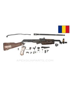 'Arab Spring' Romanian AKM Fixed Stock Parts Kit, Wood Forend w/Cut Grip, w/ Hungarian Barrel, 16.25", 7.62x39 *Good* 