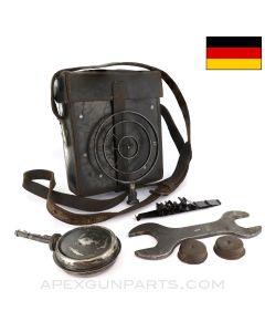 MG-34 Gunners Pouch & Kit, Spider Sight, Incomplete, WWII German Marked, Leather *Good*