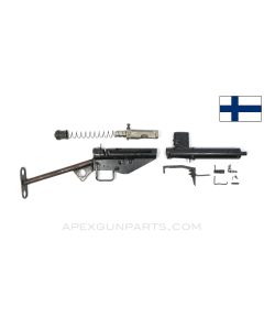 British STEN Mk III SMG Parts Kit, w/ "T" Stock & Barrel, 7", Finnish Marked Magazine Well, 9mm Luger *Good*