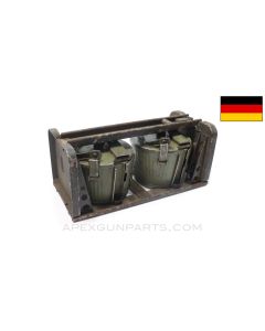 MG-34 / MG-42 / M53 Gurttrommel Drum Set, for 50rd Belt, Set of Two w/ Behalter ( Basket Carrier ), .308 / 7.62x51 NATO *Good* 