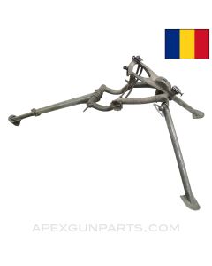 ZB37 Tripod, Early Long Type with A/A Upright, Romanian Contract, No Traverse Lock Lever, Stuck Elevator Adjustment Assembly, Missing Elevator Limiter, Green Painted *Fair* 