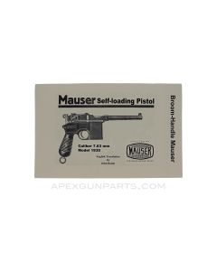 Broom-Handle Mauser Model 1930 Manual, Translated, Paperback *New*