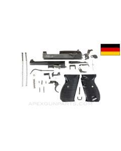 German P38 Parts Kit, 4.75" Barrel, Black Plastic Grips, WWII Waffenmark, 9x19 *Good* 