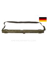 German WWII MG-34 / MG-42 Barrel Carrier (Laufschutzer 43), Steel w/Strap, Green Painted *Good* 