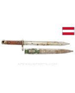 Steyr M95 Mannlicher Bayonet and Scabbard, No Catch *Fair*
