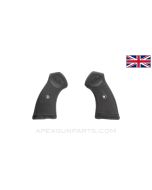 Webley MKIV Grip Set, Black Plastic, Webley Marked, .38 S&W, *Good*