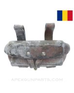 Romanian SKS Ammunition Pouch, Single Pocket, Leather, *Good*