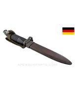 G3 Bayonet and Scabbard, 12 Groove Straight Top Handle with Curved Bottom *Good*