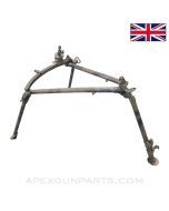 BREN MK1 Tripod, Complete, Adjustable Front Leg w/BREN Gun Mount, Camouflage Paint, Rifle #1 Bayonet Lug Cut , A/A Extension Leg, Pre WW2 Date *Good* 