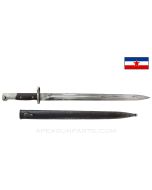 Yugoslavian M1924 Mauser Bayonet and Scabbard, Unmarked, In the White *Excellent*
