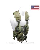 USGI Enhanced Tactical Load Bearing Vest (LBVII), Woodland Camo, Cordura Nylon *Good*