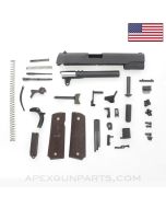 1911 Pistol Parts Kit, 5" Barrel, Brown Plastic Grip Set, Unmarked, .45 ACP *NEW*