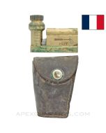 Hotchkiss 1914 / M1929 / Mle 1930 Gunners Kit Machine Gun Clinometer, w/ Leather Pouch, French *Good*