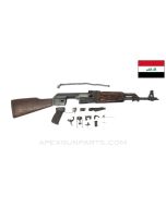 Iraqi Tabuk AK47 / AKM Fixed Stock Parts Kit, w/ Populated Barrel Assembly, Yugoslavian Wood Furniture, 7.62x39 *Good* 