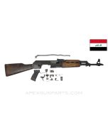 Iraqi Tabuk AK47 / AKM Fixed Stock Parts Kit, w/ Factory Lion of Babylon Emblem & Populated Barrel Assembly, 16.25", 5 Matching Parts W/Faint Numbers, 7.62x39 *Good* 