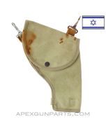 Israeli Flare Gun Holster Green/Khaki Canvas, Heavy Wear *Fair*