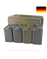 German WWII Machine Gun Service Box, w/ Oiler Set, Reichswehr Camouflage Painted, Waffen Marked *Good*