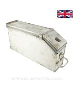 Vickers Belt Box #10, Painted White, No Leather Tabs, WW2, 250rd, .303BR *Fair* 