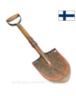 Finnish WWII Infantry Shovel, Metal and Wood Handle, 5 Rivet Blade *Good*