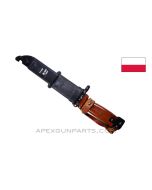 Polish Tantal AK-74 / AK-47 Type 2 Bayonet &amp; Scabbard w/Leather Hanger, Matching Numbers *Very Good*