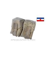 Mauser Rifle Ammunition Pouch, Two Pocket, Leather, Yugoslavian *Fair*