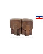 Mauser Two Pocket Pouch, Leather, Yugoslavian, *Good*