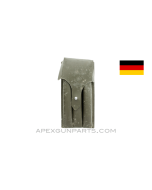 MP5 / MP2 UZI Magazine Pouch, 9mm, Green Vinyl, West German, *Fair* 