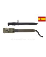 CETME Model C Rifle Bayonet, fits FR-7 / FR-8 Mauser Rifles, w/ Scabbard, *Very Good*