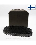 Finnish Maxim M1910 Ammo Can w/ 200rd Belt, Early Riveted Can, Alternate Rivet Patterns, Missing Carry Strap, 7.62X54r *Good/Rusty* 