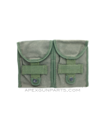 M77 / FAL / L1A1 / G3 .308 20rd Magazine Pouch, 2 Pocket, OD Green Canvas, Late *Fair*  