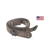 USGI M1907 Sling, w/ Steel or Brass Hooks, Brown Leather, *Fair*