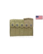 Thompson SMG 5 (20rd) Magazine Divided Pouch, Canvas, 1940's Dated *NOS*