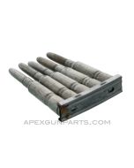 6.5mm (Rifle) - 5 Pack Dummy Rounds with (1) Swedish Mauser M96 Stripper Clip, Silver w/Round Nose, *Good, Rusty* 