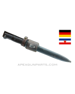 German WWII K98 Mauser Bayonet & Scabbard, Brown Bakelite Grips, Yugo Leather Frog, *Good* 
