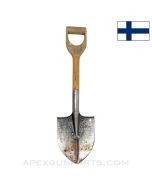 Finnish Pre-WWII Infantry Shovel, All Wood Handle w/Cracked Grip *Good* 
