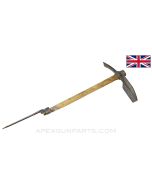 British WWII Pick Axe / Shovel Entrenching Tool, Complete w/ #4 spike bayonet *Good*
