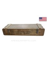M60D Shipment Box, USGI 105mm Transit Crate, Empty, Military Marked, Plywood Construction *Good*