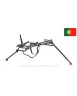Madsen LMG Tripod, w/ Paddle Trigger, No Sled, Pintle Assembly or Mount Adapter, Broken Leg Adjustment Nut, Portuguese, Green Painted *Good*